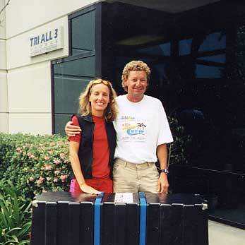 Natascha Badmann and TA3 sales manager Eric Topham